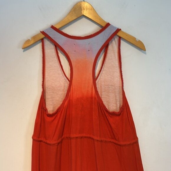 Nicole Miller Artelier Empire Maxi dress Orange Blue Racerback Stretch Women M - Picture 12 of 12